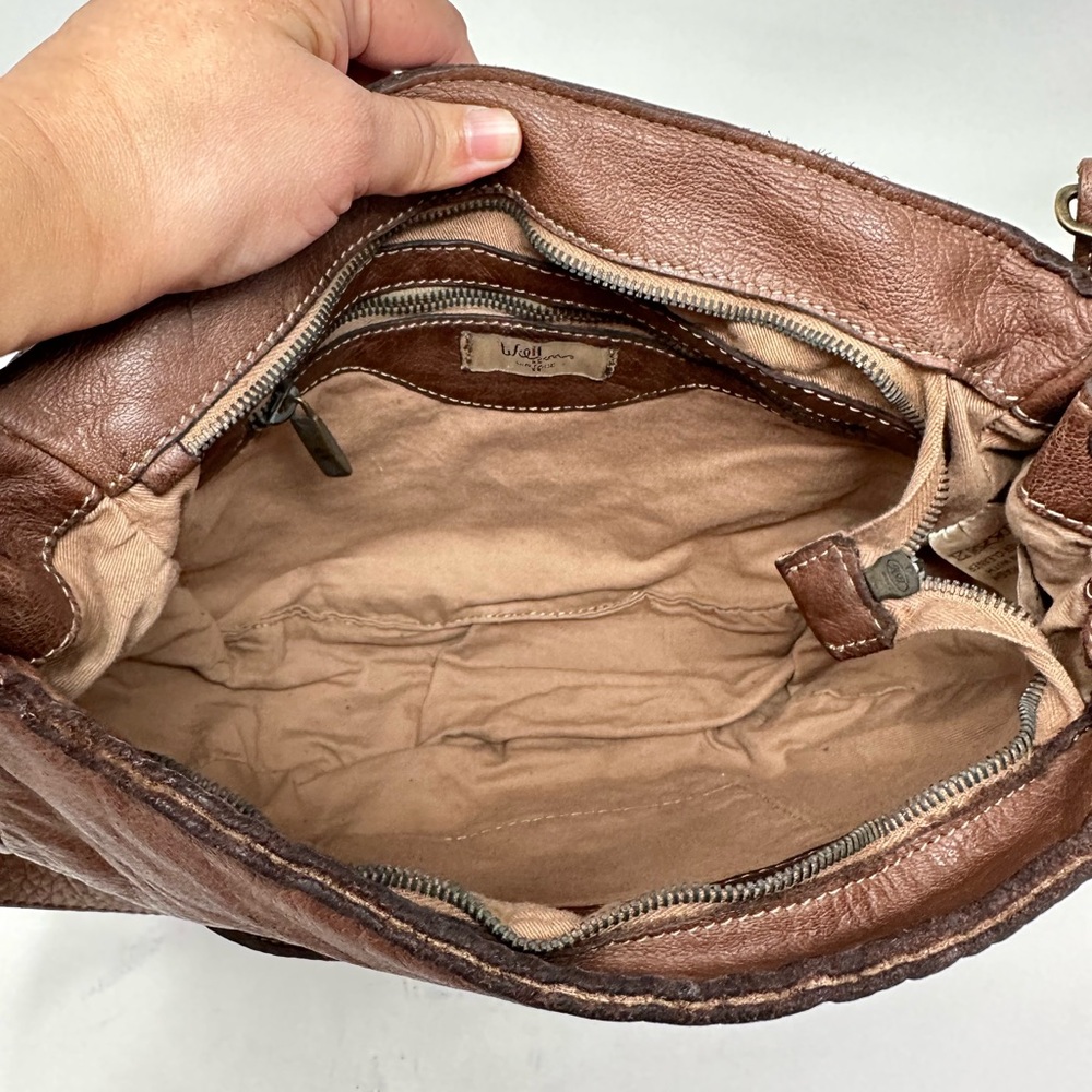 Wilsons Vintage Genuine Leather Medium Brown Satchel Purse - Picture 14 of 15